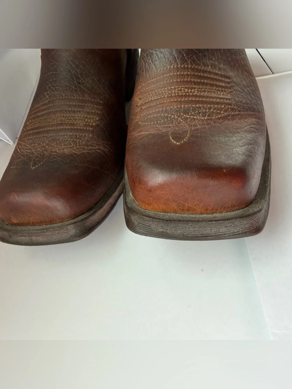 Ariat Brown Leather Pull-On Western Cowboy Boots Men's 9 D